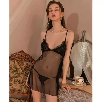 Сексуальная прозрачная кружевная ночная рубашка эротическое соблазнительное платье прозрачное эротическое платье без рукавов с открытой спиной женское сексуальное кружевное белье XXS
