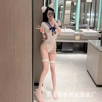 Сексуальная пряжа синий и белый ремешок боди свободный от чистого желания умереть библиотека вода униформа искушение кровать страсть average size 80-120