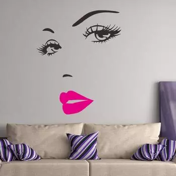 Сексуальная ресница Леди Съемная водонепроницаемая наклейка на стену для украшения спальни