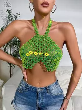 Сексуальная ручная работа спинка шея губа маленькая подтяжка X9 секс одежда One Size флуоресцентный зеленый