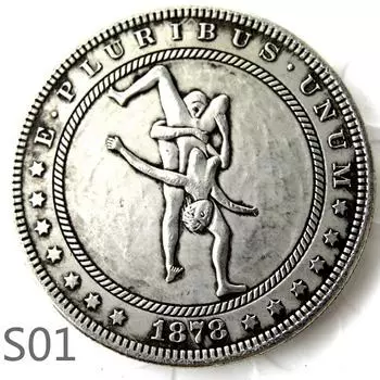 Сексуальная секс-девушка, женщина-мужчина занимается любовью с любовником, памятная монета-сувенир s1