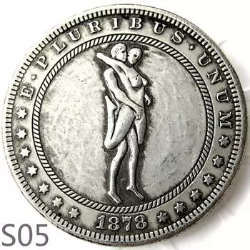 Сексуальная секс-девушка, женщина-мужчина занимается любовью с любовником, памятная монета-сувенир s5