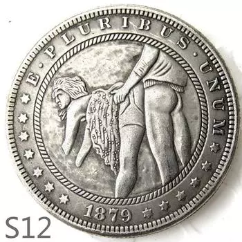 Сексуальная секс-девушка, женщина-мужчина занимается любовью с любовником, памятная монета-сувенир s12