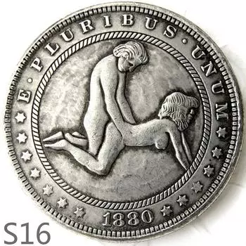 Сексуальная секс-девушка, женщина-мужчина занимается любовью с любовником, памятная монета-сувенир s16