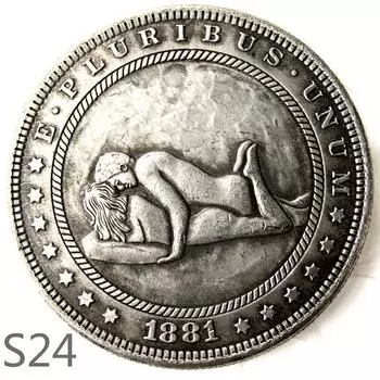 Сексуальная секс-девушка, женщина-мужчина занимается любовью с любовником, памятная монета-сувенир s24