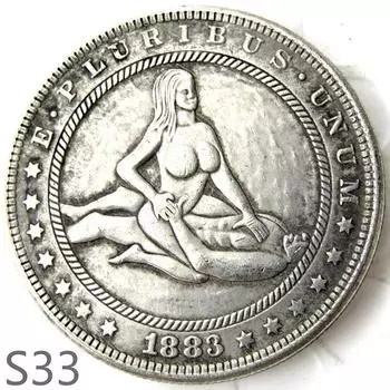 Сексуальная секс-девушка, женщина-мужчина занимается любовью с любовником, памятная монета-сувенир s33