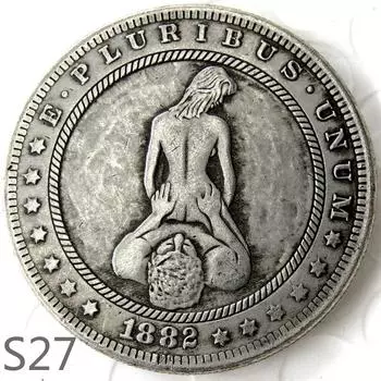 Сексуальная секс-девушка, женщина-мужчина занимается любовью с любовником, памятная монета, сувенир s27