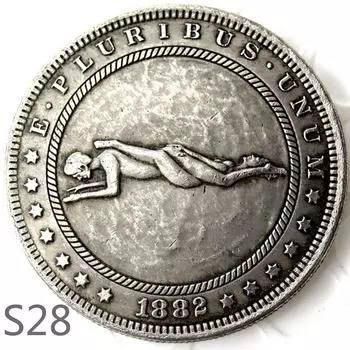 Сексуальная секс-девушка, женщина-мужчина занимается любовью с любовником, памятная монета, сувенир s28