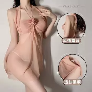 Сексуальная секс-одежда большого размера, перспективные подтяжки на шею, костюм для пары, для веселого флирта, сладкий, чистый костюм желания M [Recommended 80-60kg]