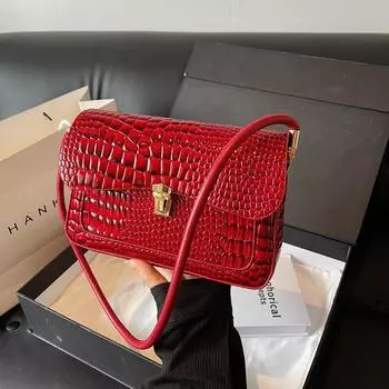 Сексуальная сумка через плечо с крокодиловым принтом, высококачественная текстура, подходит для ежедневных поездок за покупками и для всех типов женщин.