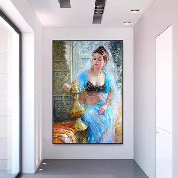 Сексуальная танцующая женщина, портрет, современная картина маслом на холсте, настенный художественный постер для декора гостиной 20x30cm