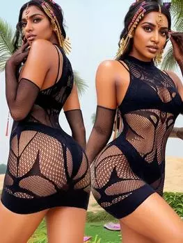 Сексуальная юбка-сетка для рыбалки, женское обтягивающее белье, прозрачное сексуальное нижнее белье, эротическое экзотическое облегающее платье для вечеринки, ночного клуба XXS