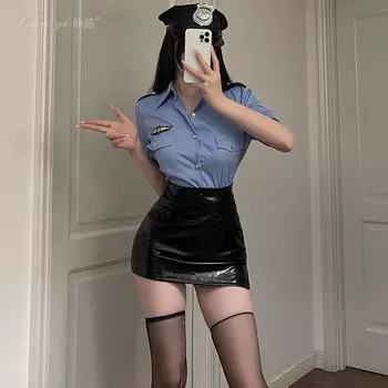 Сексуальная униформа секс соблазнение полицейские ягодицы юбка женская полицейская страсть одежда не снимай косплей одежда M