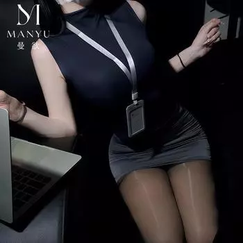 Сексуальная веселая юбка-карандаш в стиле чистого желания, униформа стюардессы, страсть, ночной клуб, свободный костюм One size [recommended 80-60kg]