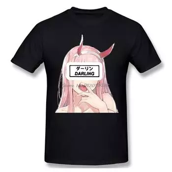 Сексуальная Zero Two Darling In FranXX крутая и забавная повседневная модная хлопковая футболка с короткими рукавами, футболки, уличная одежда большого размера