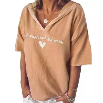 Сексуальная женская футболка с капюшоном большого размера S-5XL с короткими буквами и сердечками с принтом 5XL красный