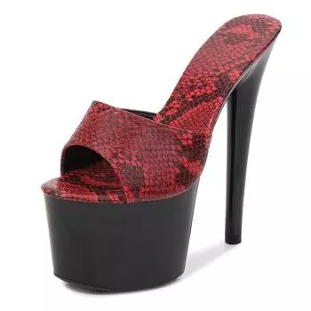 Сексуальная женская обувь на очень высоком каблуке для ночного клуба, непромокаемые сандалии на тонком каблуке с неглубоким носком, серия 181, каблук 17 см, платформа 7 см, LFD 34 белый