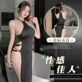 Сексуальное эротическое нижнее белье pure desire юбка с высоким разрезом пижама ципао женская горячая страсть свободный комплект униформы 8424 One Size (80-60kg)