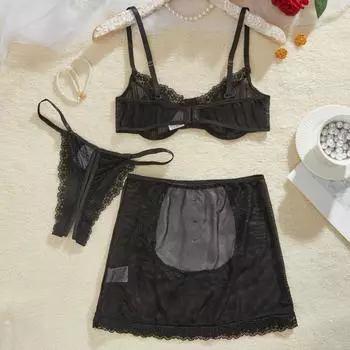 Сексуальное белье горничная сексуальный секс многокомпонентный комплект сетчатая соблазнительная одежда S