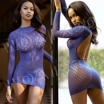 Сексуальное белье Эротические платья Горячее сексуальное нижнее белье Порно нижнее белье Кимоно Пижамы Полые эластичные обтягивающие сетчатые платья Ночная клубная одежда S