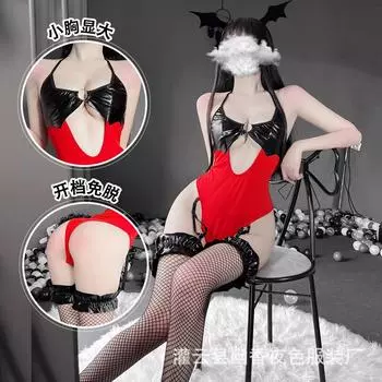 Сексуальное белье костюм демон открытый цельный костюм сексуальное соблазнение кровать страсть женщина average size