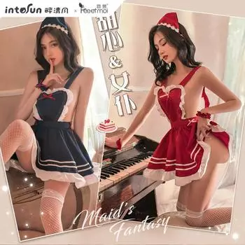 Сексуальное белье порно вечеринка горничная соблазн кукла эротический бар платье-труба косплей костюмы униформа служанки чувственный наряд лолиты One size 40-60kg