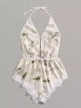 Сексуальное белье, сексуальная женская цельная кружевная пижама на подтяжках S