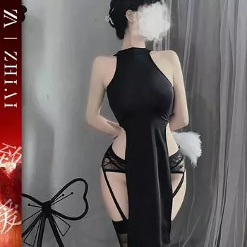 Сексуальное белье сексуальное бесплатно ночная рубашка разрез горячее ползунки воздержание косплей флирт униформа чонсам average size [80-60kg]