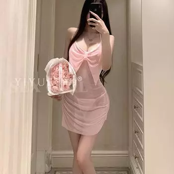 Сексуальное белье сексуальное красное горячее платье бедра платье сетчатая перспектива соблазнение пижама халат one size fits all