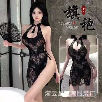 Сексуальное белье сексуальное кружевное чонсам искушение без взятия униформа одежда для сна маленькая грудь страсть костюм 8207 one size fits all