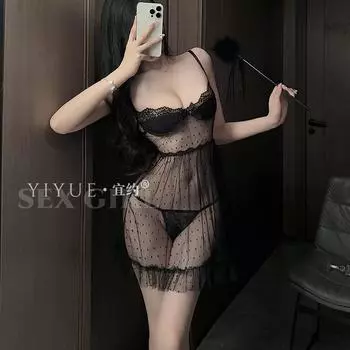 Сексуальное белье сексуальное кружевное соблазнение чистое желание пижама стальное кольцо сбор перспектива униформа ночная рубашка one size fits all