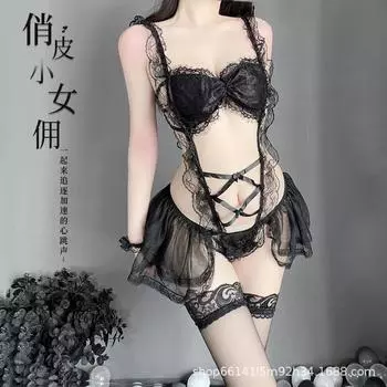Сексуальное белье сексуальное перспективное платье кружевной комбинезон горничная костюм униформа страсть сексуальное соблазнение 1023 average size