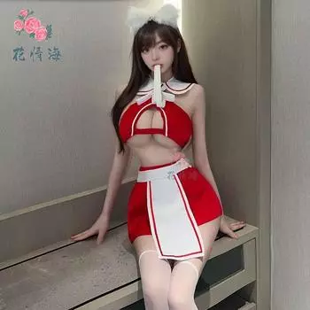 Сексуальное белье сексуальное с открытой промежностью вытекающее молоко матросский костюм чистое желание постельные ласки флирт маленькая грудь One size