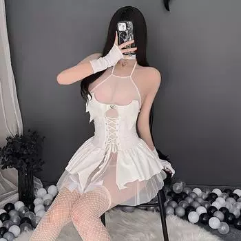 Сексуальное белье сексуальное в комплекте капли крови горничная униформа косплей маленький дьявол секс милый average size 80-60kg