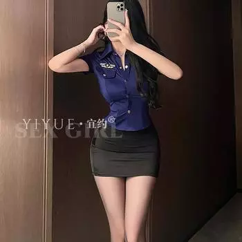 Сексуальное белье Сексуальный косплей Полицейская Горячая Чистое Желание Ягодицы Бесплатная Униформа Соблазнительный Костюм M