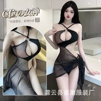 Сексуальное белье женское горячее сексуальное перспективное сетчатое пижамное постельное белье бесплатное искушение страсть костюм 1652 One Size