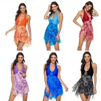 Сексуальное бикини с принтом, асимметричный подол, купальник, комплект танкини, мягкий пляжный купальник, купальник S-5XL S фиолетовый