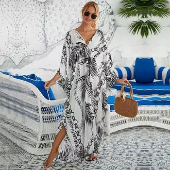 Сексуальное бикини в полоску с зеброй, повседневное летнее пляжное платье с v-образным вырезом и разрезом по бокам, женская пляжная одежда, купальный костюм Q1297