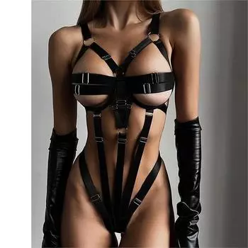 Сексуальное боди с открытыми бретельками Нижнее белье Сексуальное боди Ночные клубы Страсть Униформа Фетишизм SM Игра Одежда Порно Одежда 18 S