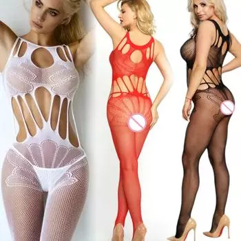 Сексуальное боди Женское эротическое белье Прозрачный комбинезон Открытая промежность Чулки для секса Порно Одежда Тедди Babydoll Jumsuit XXS
