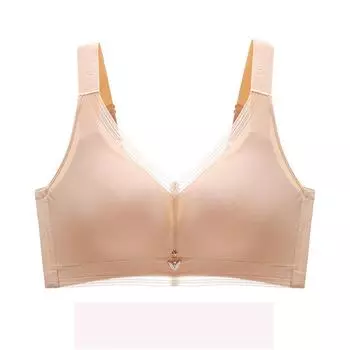 Сексуальное большое регулируемое не оставляющее следов нижнее белье женское тонкое сечение большой груди на поддержке противоскользящая полимеризация для сбора груди бюстгальтер 34/75C бежевый
