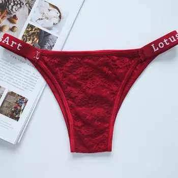 Сексуальное цельное женское нижнее белье из сетки с низкой талией, удобные трусы, женское нижнее белье из чистого хлопка с кружевной кромкой 2XL вино красного