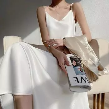 Сексуальное длинное платье с открытой спиной, женское летнее однотонное атласное вечернее платье с высокой талией, трапециевидные вечерние платья для торжественных случаев 25679 S орион