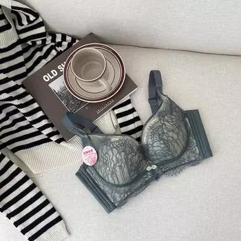 Сексуальное, дышащее нижнее белье с толстыми чашечками для женщин, с кружевом и боковой грудью для женских бюстгальтеров XL чёрный