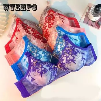 Сексуальное и удобное женское нижнее белье с регулировкой груди без стального кольца и вышивкой, бюстгальтер 38/85B