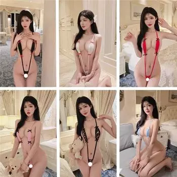 Сексуальное игривое женское белье Боди с открытыми ягодицами Фантазийное кружевное нижнее белье Секс-комплект Непослушное школьное белье Эротические косплей-боди One Size