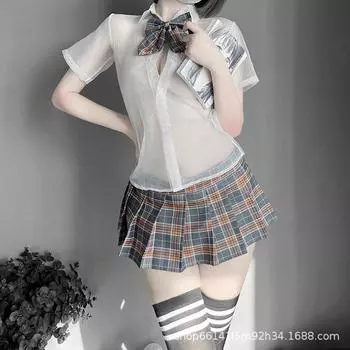 Сексуальное JK чистое эротическое нижнее белье одежда университетская форма страсть флирт сексуальный соблазн пижамный комплект 1001 One size