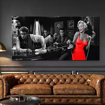 Сексуальное красное платье Мэрилин Монро, постеры с актрисой, холст, живопись, настенные художественные постеры с фильмами и принты, модные фотографии для гостиной 20X40 cm No Frame