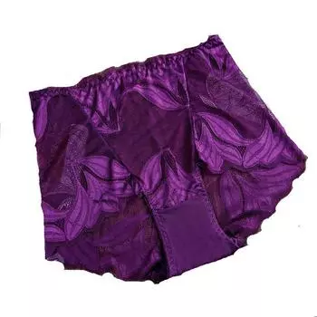 Сексуальное кружевное бесшовное нижнее белье для женщин с высокой талией, прозрачные сетчатые удобные антибактериальные трусики M белый