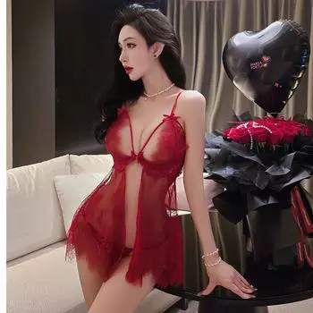 Сексуальное кружевное искушение, платье, униформа, дизайн с разрезом, чувство, смелые женщины, шарм страсти, зрелый, элегантный, ажурный, модный One Size